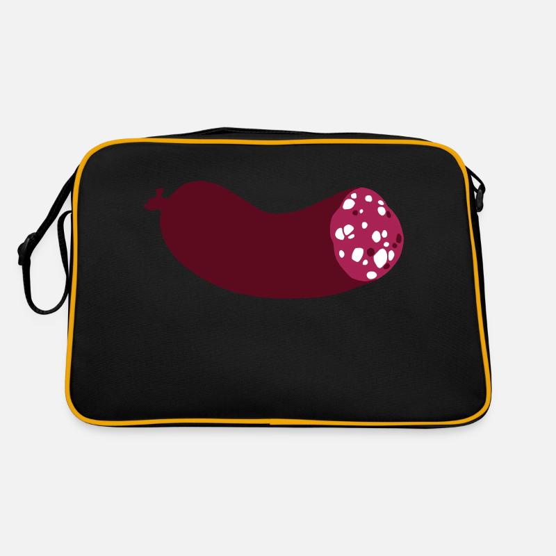 halbe Wurst dreifarbig mit Weiß Retro Tasche