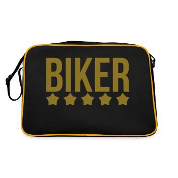 Biker / Motorcyclist / Motorbike / Motorcycle Moto - Sac Retro - noir/or - Dos