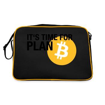 IT'S TIME FOR PLAN B (BITCOIN) - Retro Tasche - Schwarz/Gold - Hinten