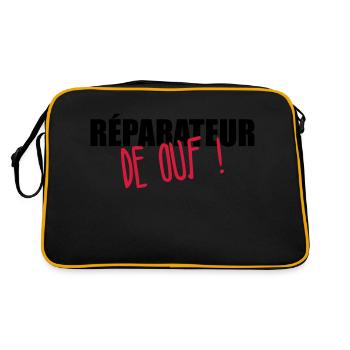 Reparatur / Repairman / Repairer / Repair - Retro Tasche - Schwarz/Gold - Hinten