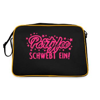Partyfee schwebt ein - Retro Tasche - Schwarz/Gold - Hinten