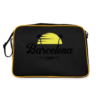 barcelona sunset - Retro Tasche - Schwarz/Gold - Hinten