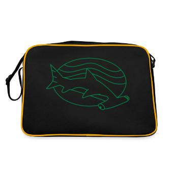 hammerhead in the ocean waves - Retro Bag - black/gold - Back