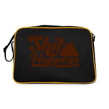 Feces pile shit happens - Retro Bag - black/gold - Back