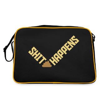 La merde arrive la citation d’humour - Sac Retro - noir/or - Dos