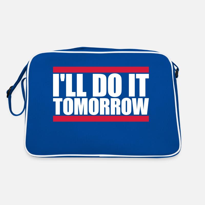 do it tomorrow Zitat Retro Tasche