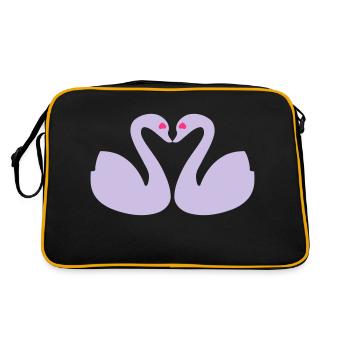 🦢Enchanting Pink Swans in Love-Eternal Love - Retro Bag - black/gold - Back