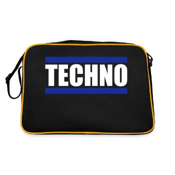 Techno Love Citation Dire Musique Fête Célébrer Logo - Sac Retro - noir/or - Dos