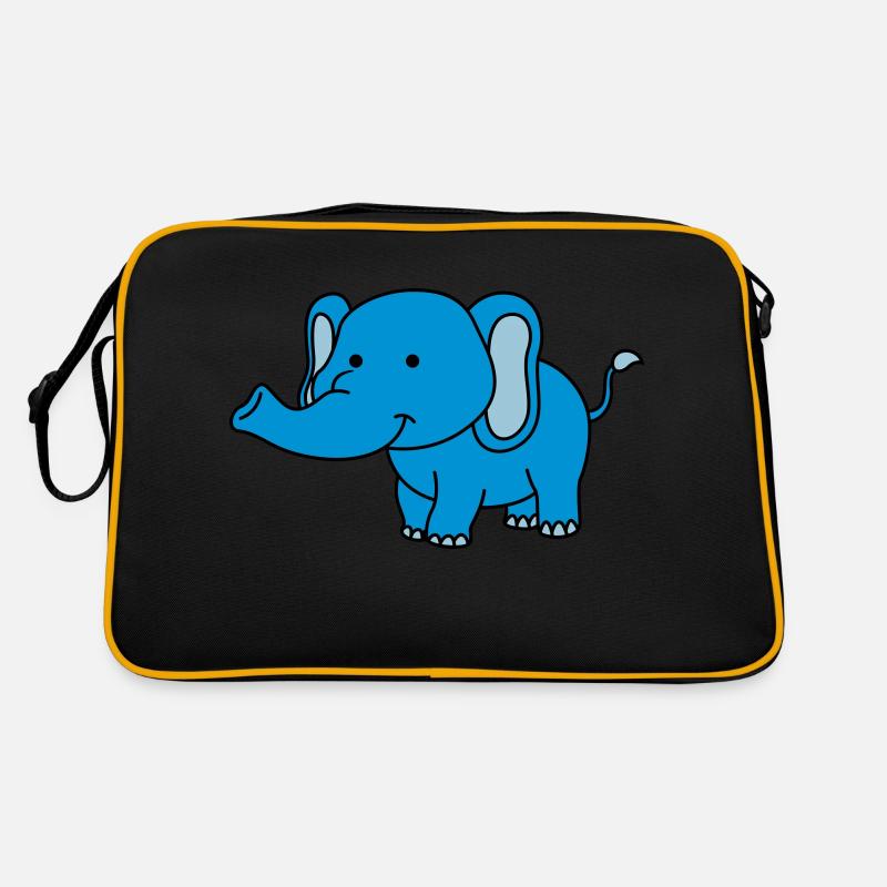 elefant - Retro Tasche - Schwarz/Gold