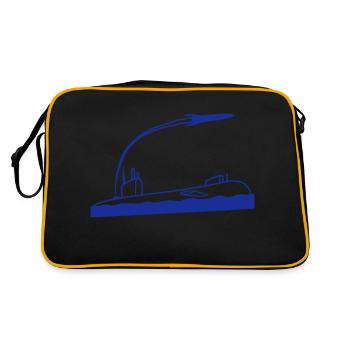 Military Submarine Shoots Torpedoes Missiles Attack - Retro Bag - black/gold - Back