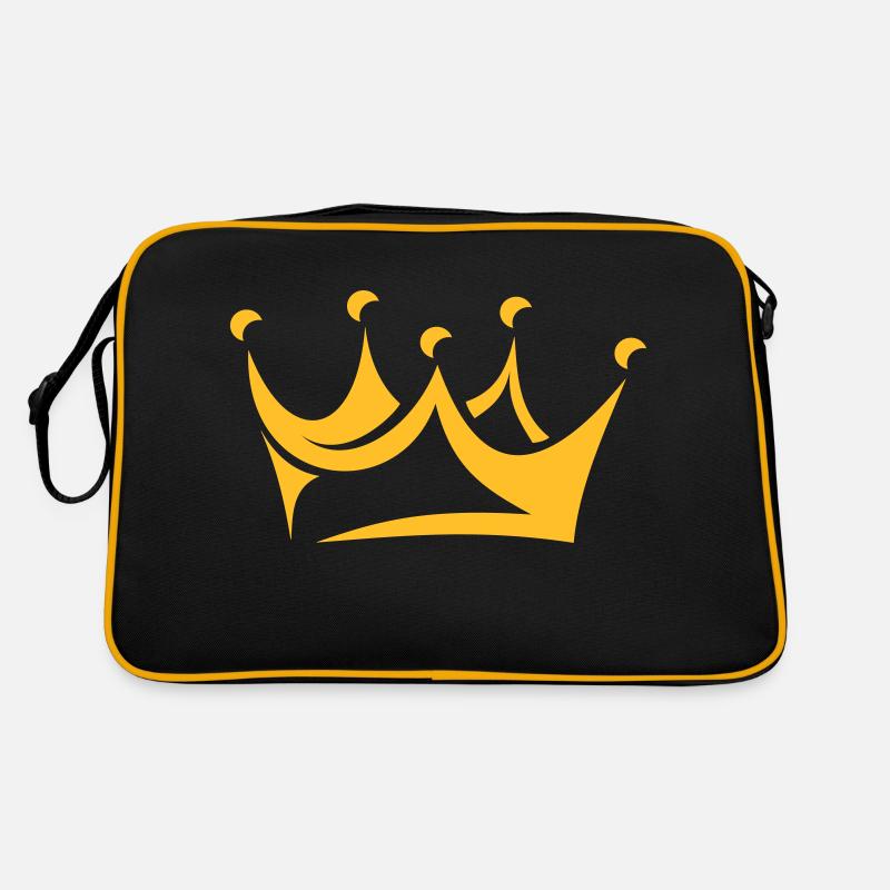 Krone - Retro Tasche - Schwarz/Gold
