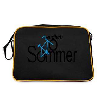 endlich sommer - Retro Tasche - Schwarz/Gold - Hinten