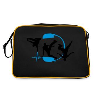 breakdancer - Retro Tasche - Schwarz/Gold - Hinten
