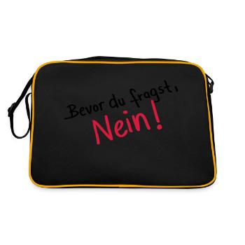bevor_du_fragst_nein__f2 - Retro Tasche - Schwarz/Gold - Hinten