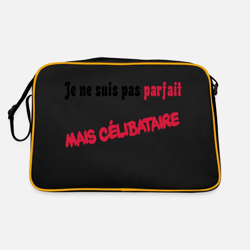 Je ne suis pas parfait mais celibataire - Sac Retro - noir/or