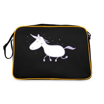 Einhorn - Retro Tasche - Schwarz/Gold - Hinten