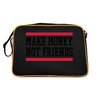 Make Money Not Friends - Retro Tasche - Schwarz/Gold - Hinten