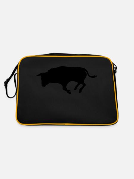 stier - Retro Tasche - Schwarz/Gold - Hinten