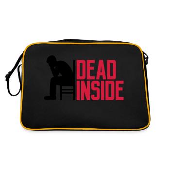Depression Dead Inside - Retro Tasche - Schwarz/Gold - Hinten