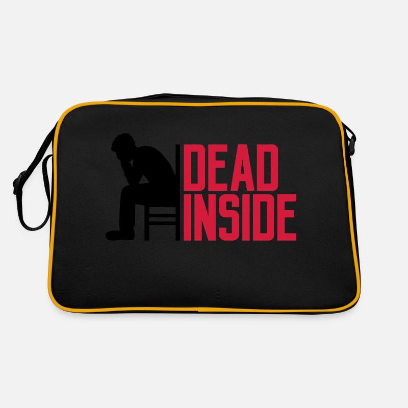 Depression Dead Inside - Retro Tasche - Schwarz/Gold