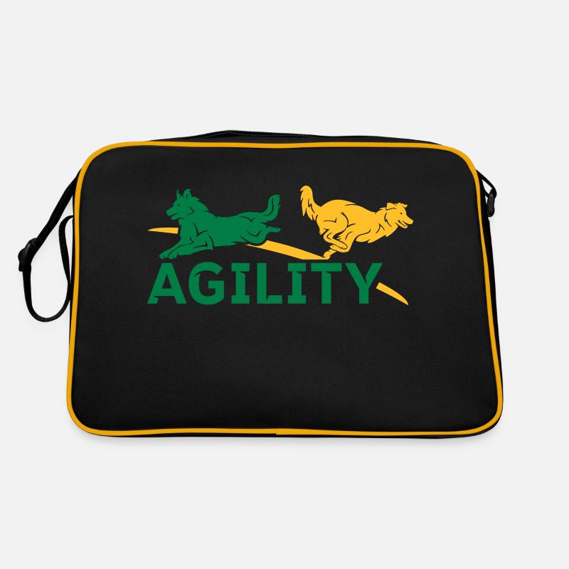 AGILITY - Retro Tasche - Schwarz/Gold