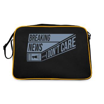 Breaking news don't care - Retro Tasche - Schwarz/Gold - Hinten