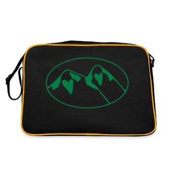 LOVE HEART montagnes ovales cachées - Sac Retro - noir/or - Dos