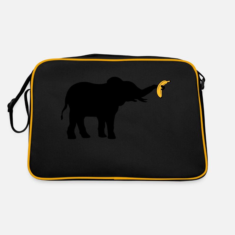 Große Banane Elefant Silhouette Retro Tasche