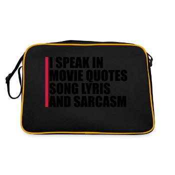 speak lyrics and sarcasm - Retro Bag - black/gold - Back