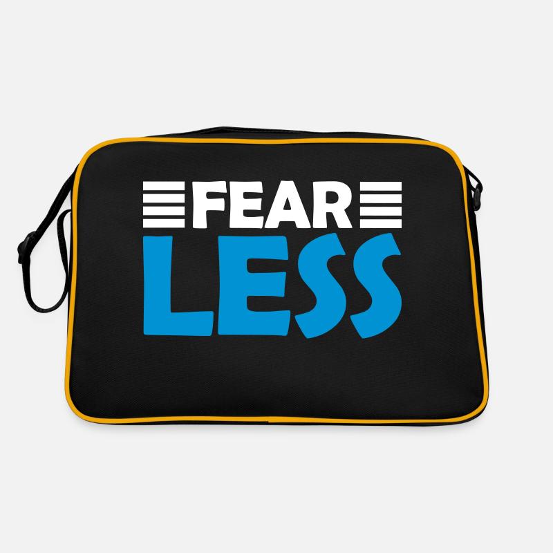 fearless Text Quote Design Retro Bag