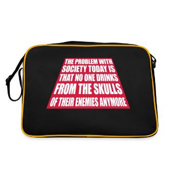 drinks from enemies skulls - Retro Bag - black/gold - Back