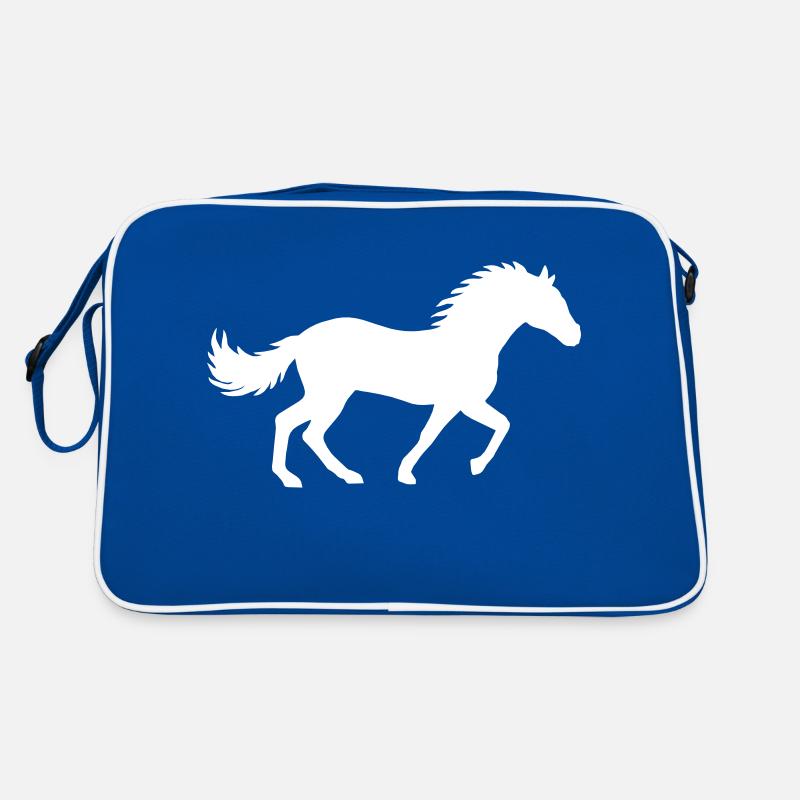 Conception de silhouette de cheval de course Sac Retro