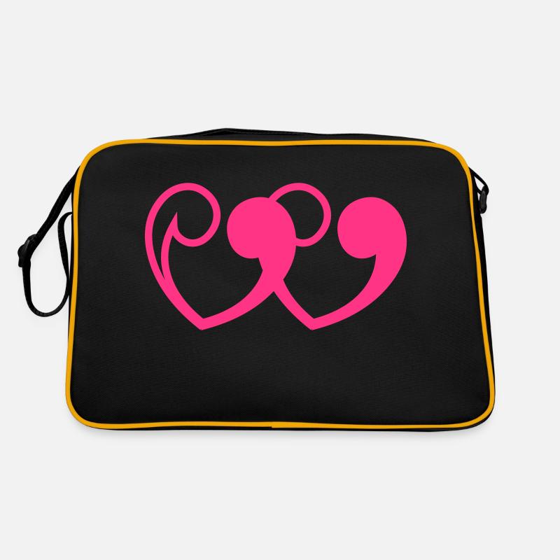 Herz Gänsefüßchen Retro Tasche