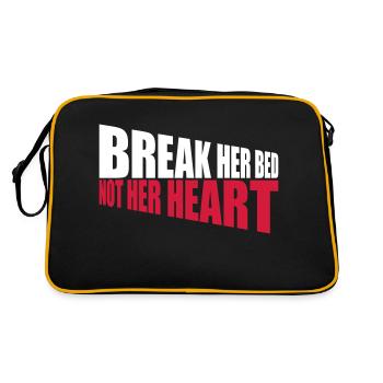 break her bed Zitat - Retro Tasche - Schwarz/Gold - Hinten