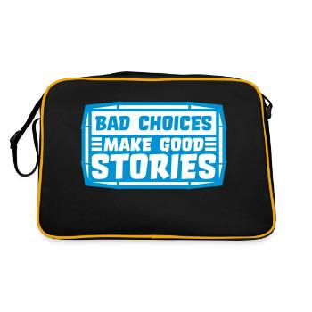 bad decisions great stories - Retro Bag - black/gold - Back