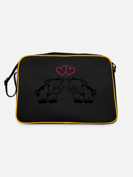 vaches amoureuses - Sac Retro - noir/or - Dos