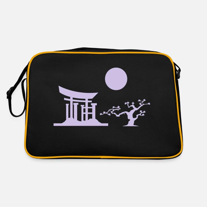 japan gate silhouette Retro Tasche