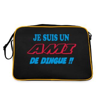 JE SUIS UN AMI de dingue !!! - Sac Retro - noir/or - Dos
