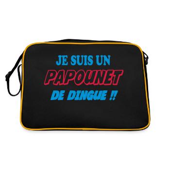 JE SUIS UN PAPOUNET de dingue - Sac Retro - noir/or - Dos