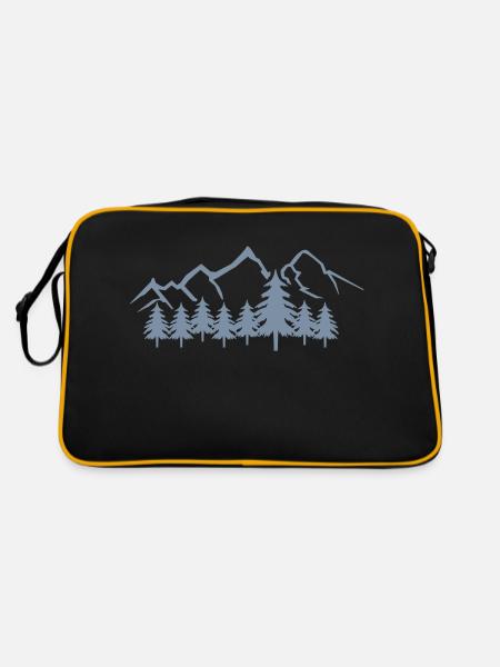 mountains 01 - Retro Tasche - Schwarz/Gold - Hinten