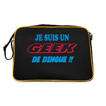 JE SUIS UN GEEK de dingue !!! - Sac Retro - noir/or - Dos
