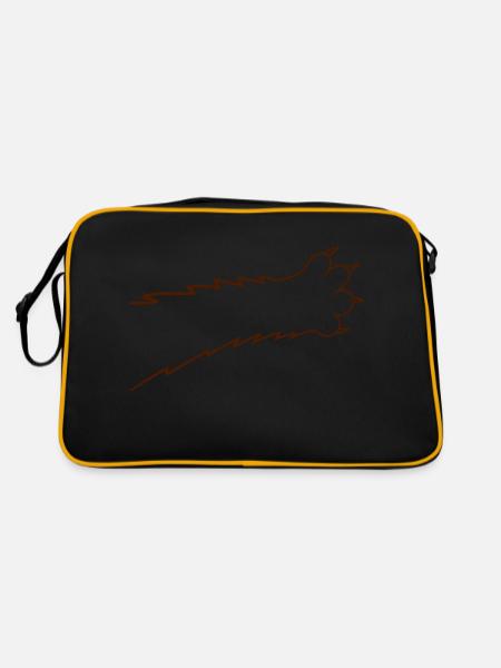 Katzen Klauen Pfote Tatzen Scharfe Krallen Kratzen - Retro Tasche - Schwarz/Gold - Hinten
