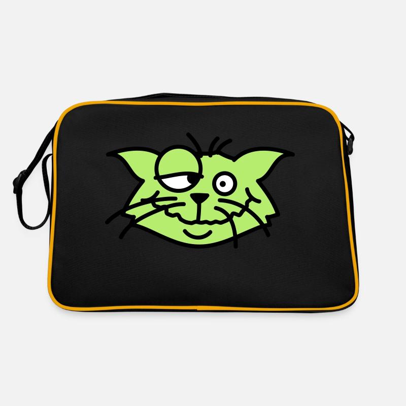 Confused Cat Squints Funny Crazy Grimace Retro Bag