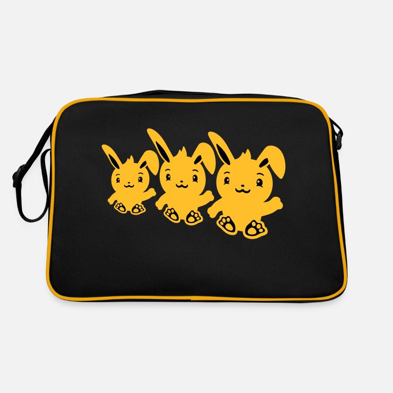 3 lapins trois amis équipe équipage agitant assis mignon Sac Retro