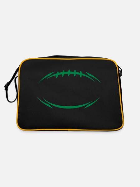 american_football_modernstyle - Retro Tasche - Schwarz/Gold - Hinten