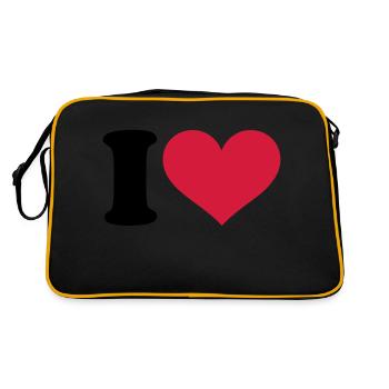 I - Heart - Retro Tasche - Schwarz/Gold - Hinten