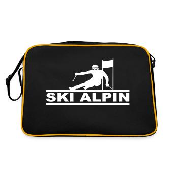 Ski Alpin - Retro Tasche - Schwarz/Gold - Hinten
