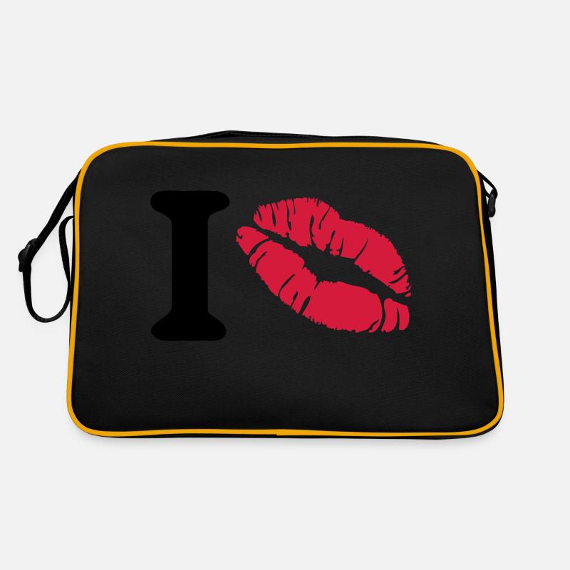 i love - Retro Tasche - Schwarz/Gold