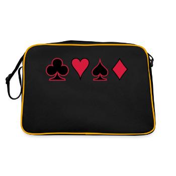 Poker Deck Dealer Trumpf Spielkarten Skat Canasta - Retro Bag - black/gold - Back