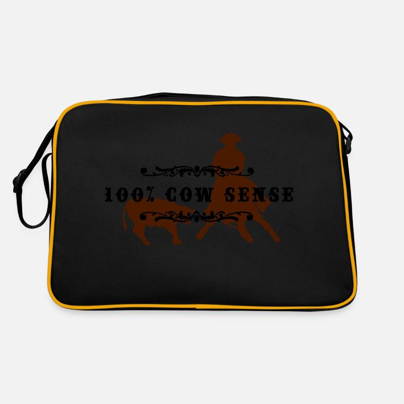 (cowsense_2c) - Retro Tasche - Schwarz/Gold